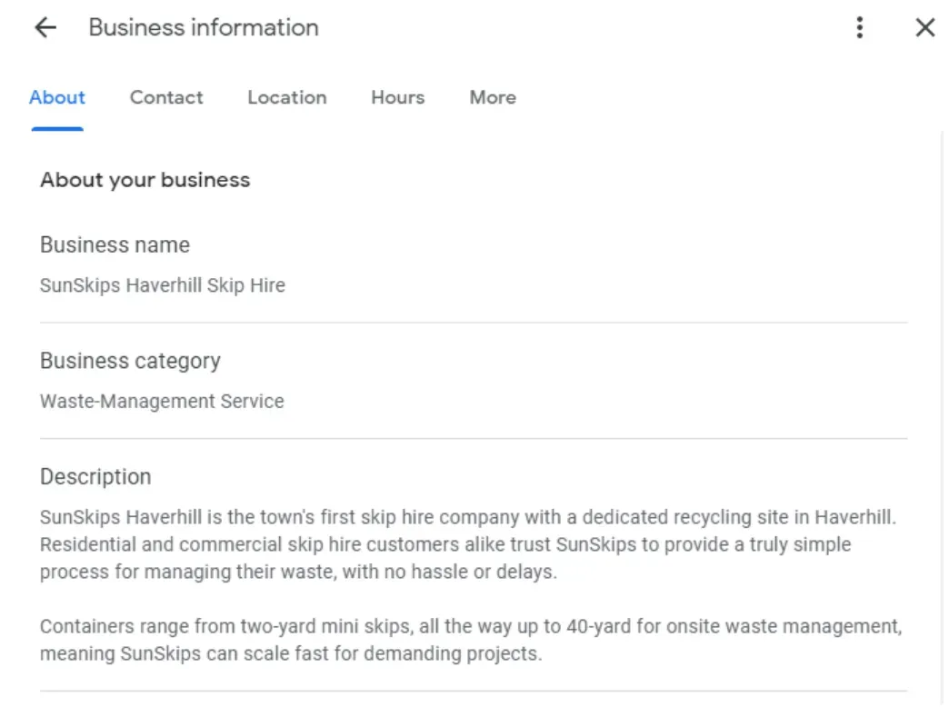 Google商家资料编辑界面