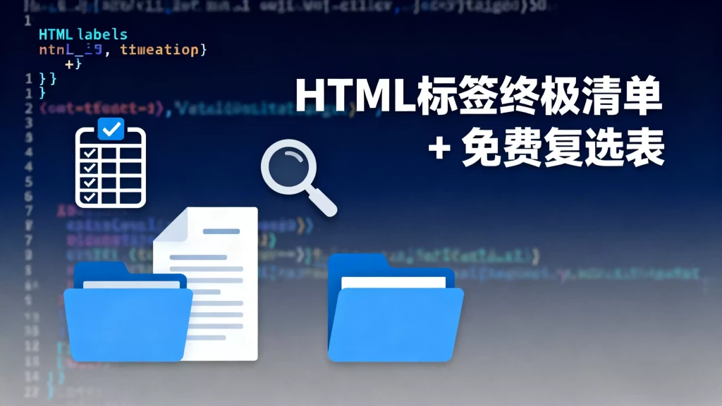 HTML 标签终极清单 + 免费复选表