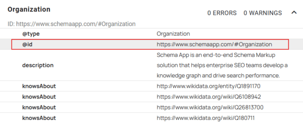 什么是结构化数据中的 1 如何使用@id调用组织实体