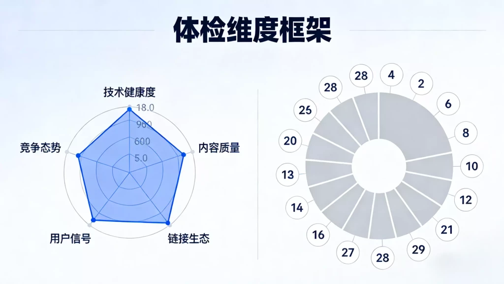 SEO资产“体检”指南:网罗天下揭露数据维度如何驱动谷歌排名风险预警与动态调优