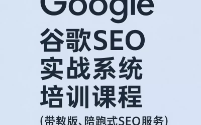 谷歌SEO实战系统培训课程（带教版，陪跑式SEO服务）